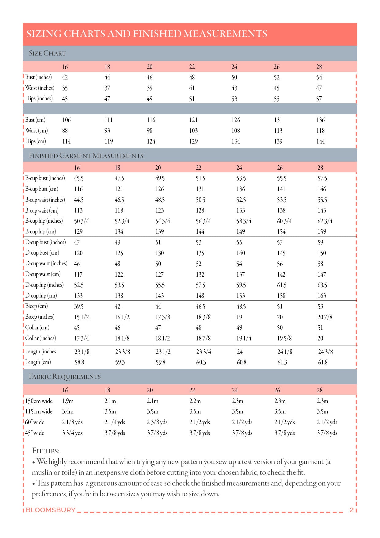 Bloomsbury - PDF sewing pattern (sizes 16–28)