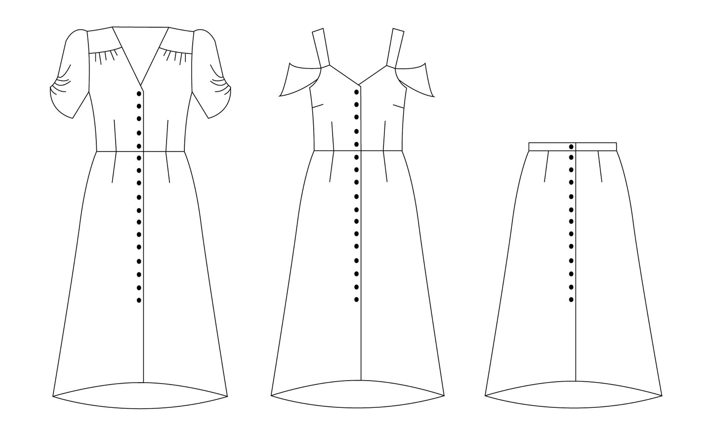 Kew Dress line art