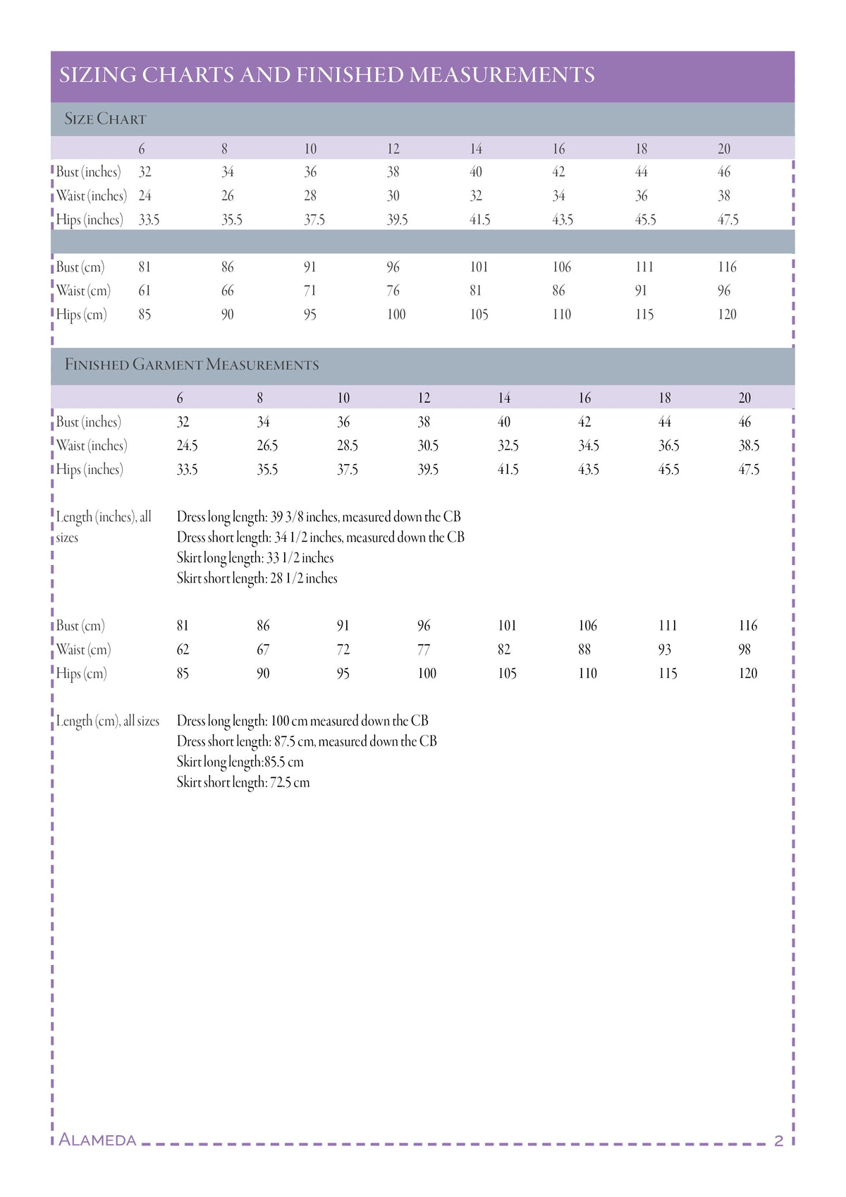 Italian Pattern Sizing Alameda – PDF sewing pattern (sizes 6–20) – Nina Lee