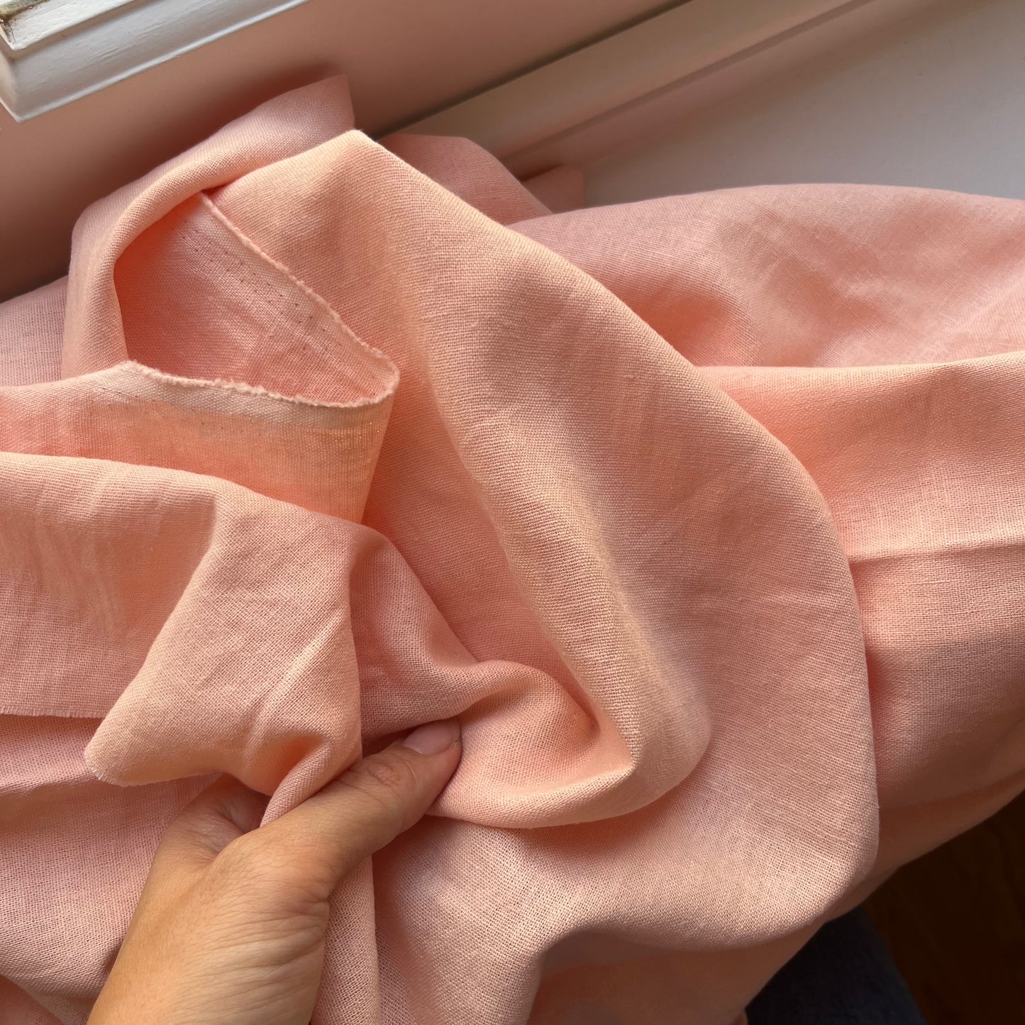 Pale coral linen