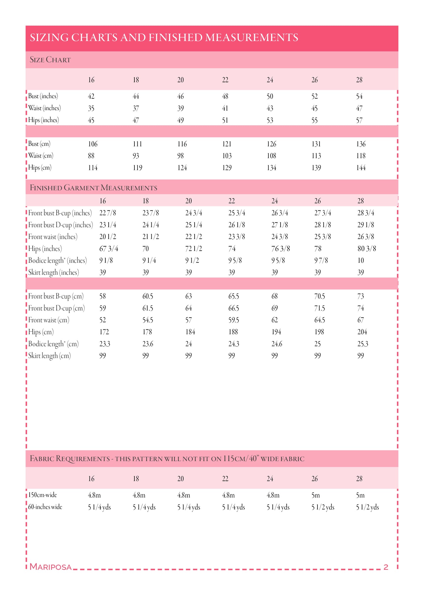 Mariposa Bow-Back Dress - PDF sewing pattern (sizes 16–28)