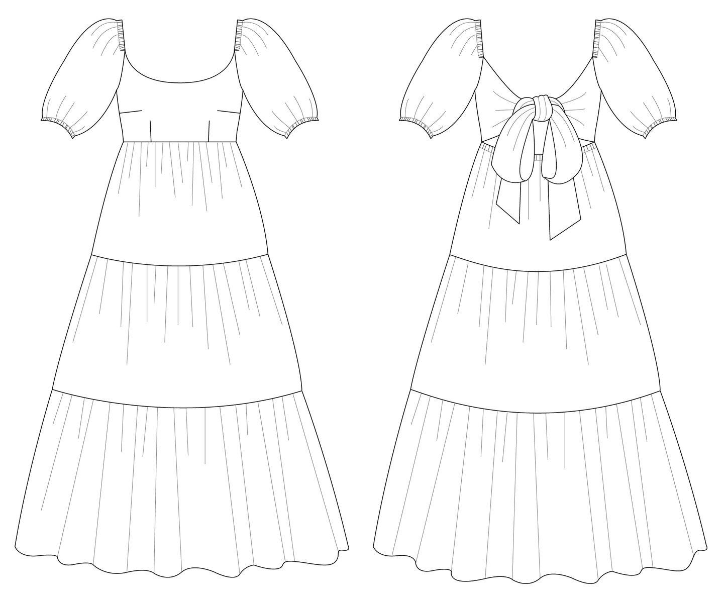Mariposa Bow-Back Dress - PDF sewing pattern (sizes 16–28)