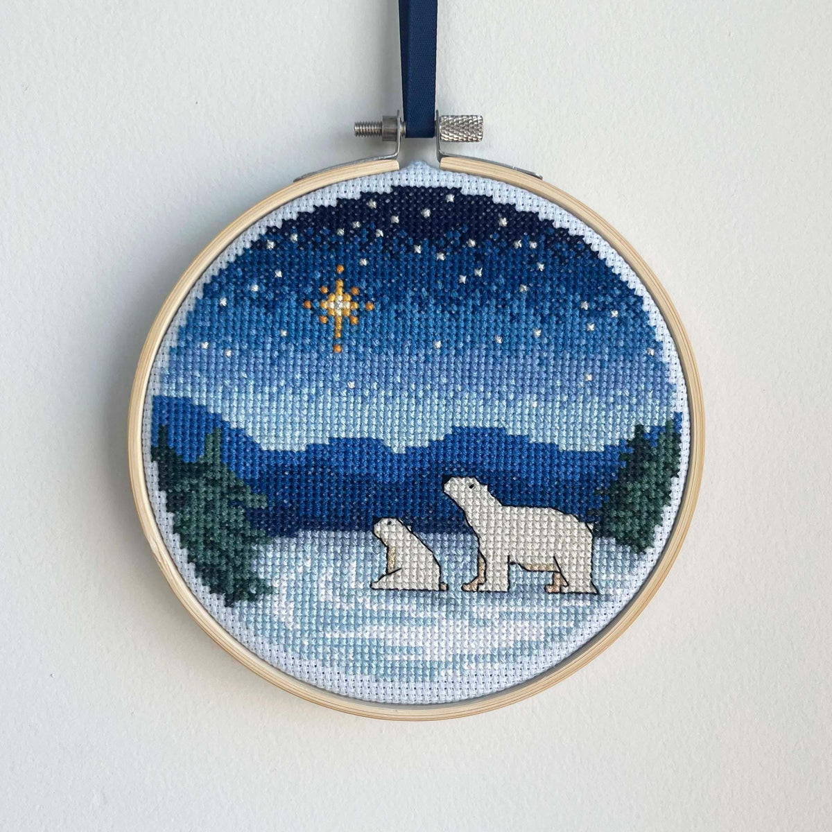 Polar Bears Under Starry Sky cross stitch pattern – image 2 of 8