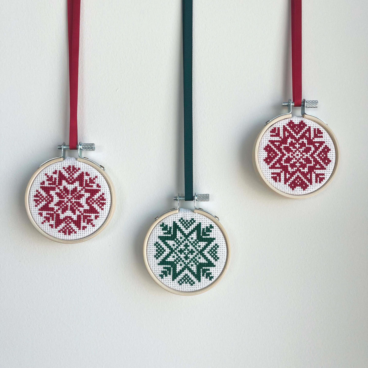 Fairisle Christmas Stars or Snowflakes cross stitch pattern – image 2 of 9