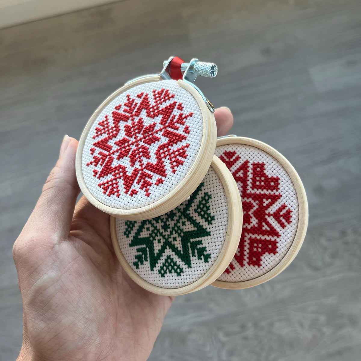 Fairisle Christmas Stars or Snowflakes cross stitch pattern – image 3 of 9