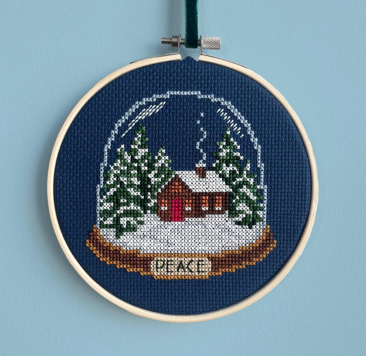 Christmas Snow Globe with 'Peace' Scene cross stitch pattern – image 1 of 7