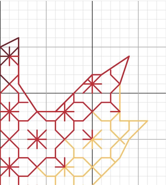 Autumn Leaves blackwork embroidery pattern – image 7 of 7