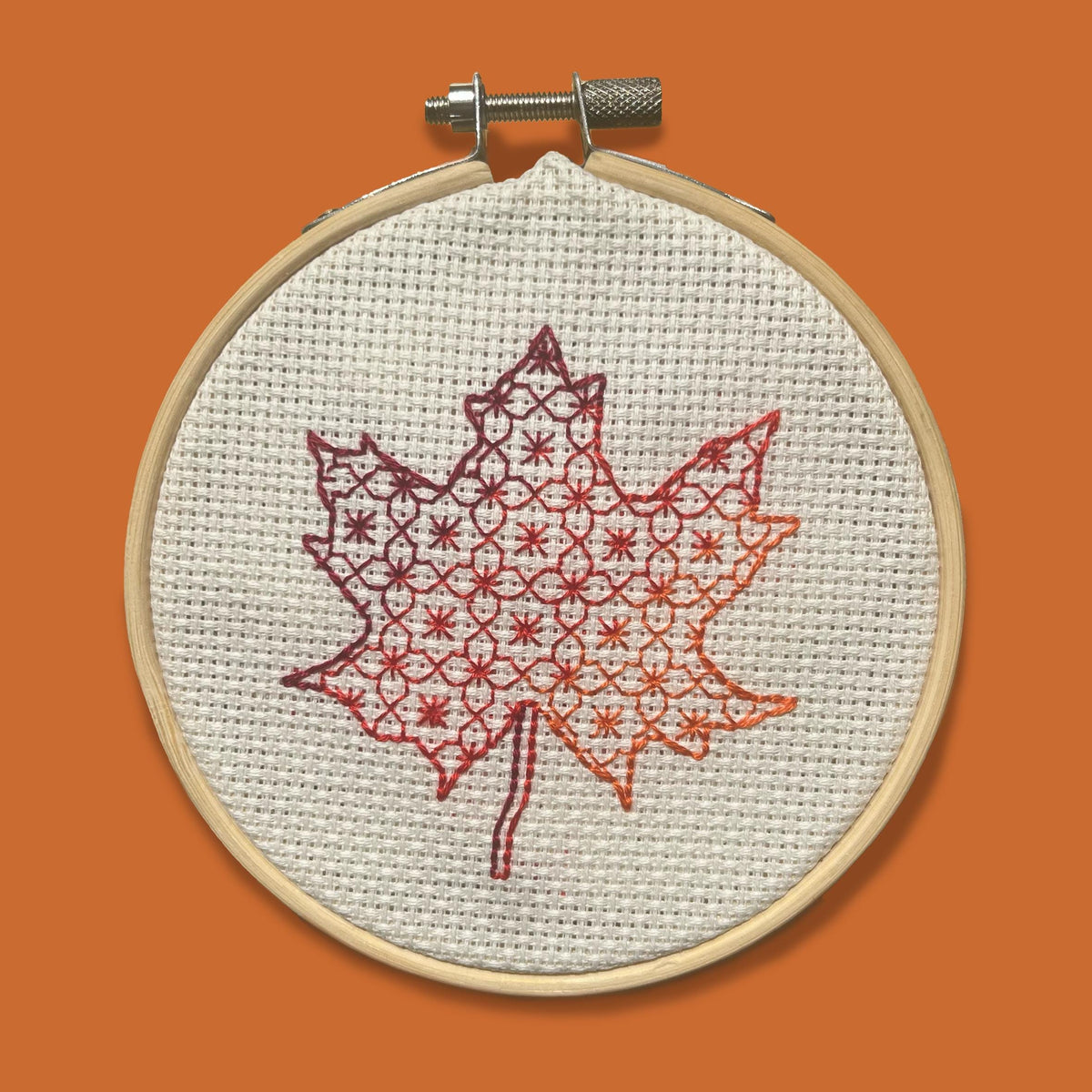 Autumn Leaves blackwork embroidery pattern – image 2 of 7