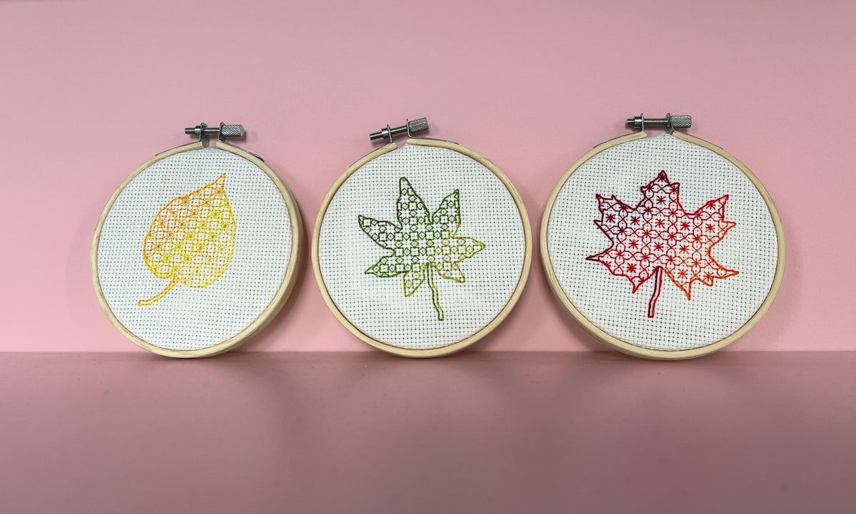 Autumn Leaves blackwork embroidery pattern – image 5 of 7