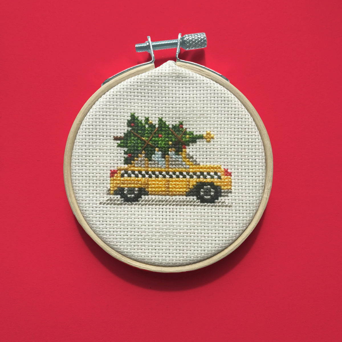 New York Taxi with Christmas Tree cross stitch pattern – image 1 of 8