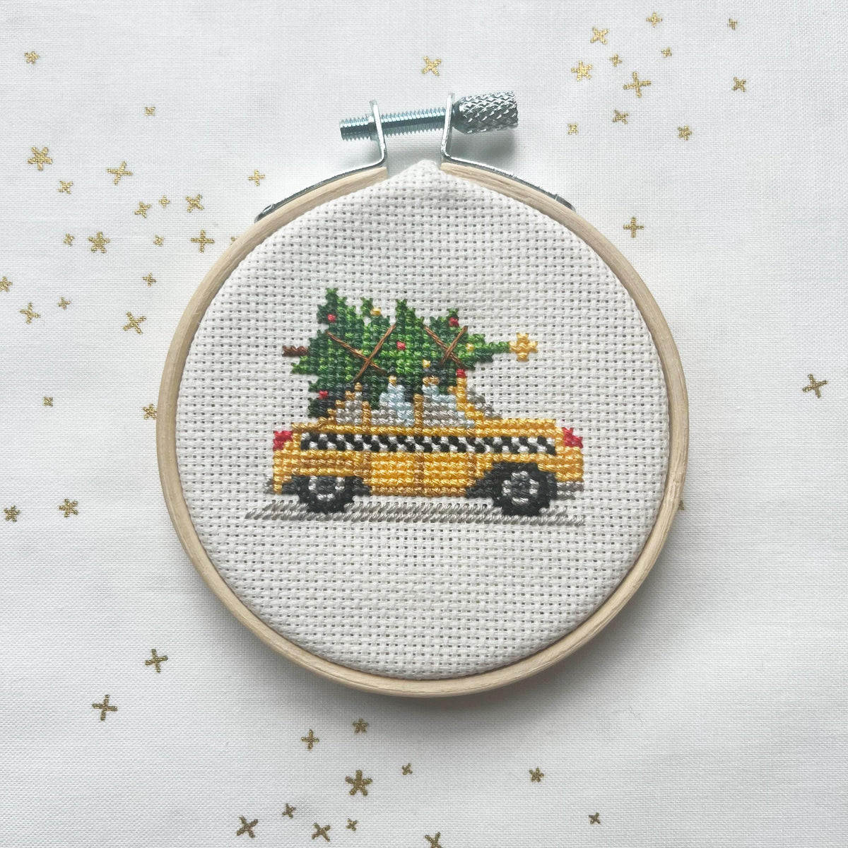 New York Taxi with Christmas Tree cross stitch pattern – image 2 of 8