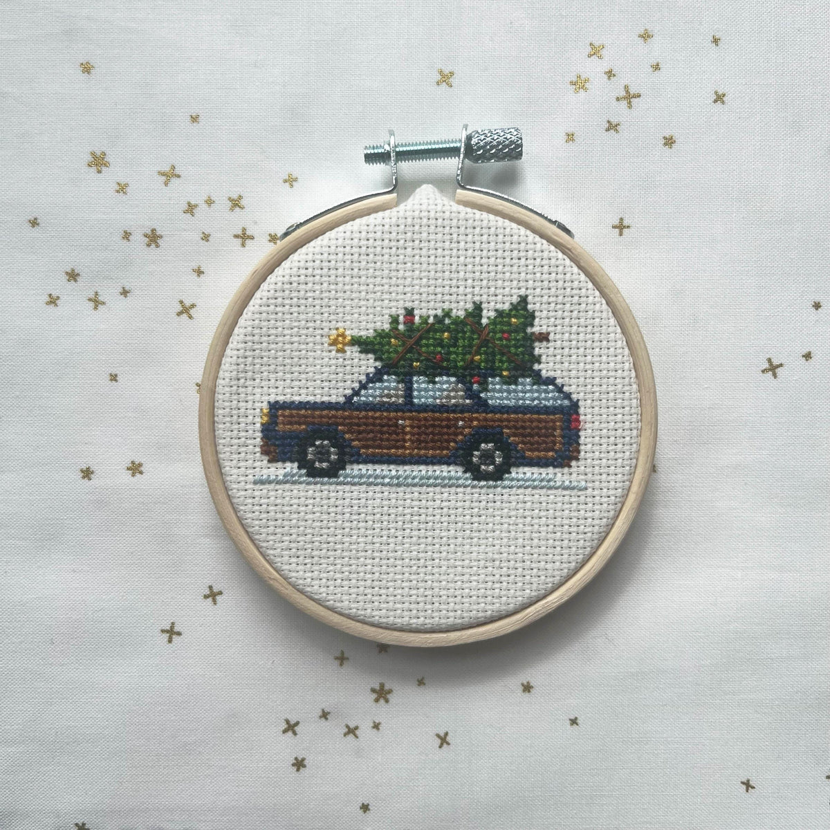 Vintage Station Wagon with Christmas Tree cross stitch pattern – image 5 of 8