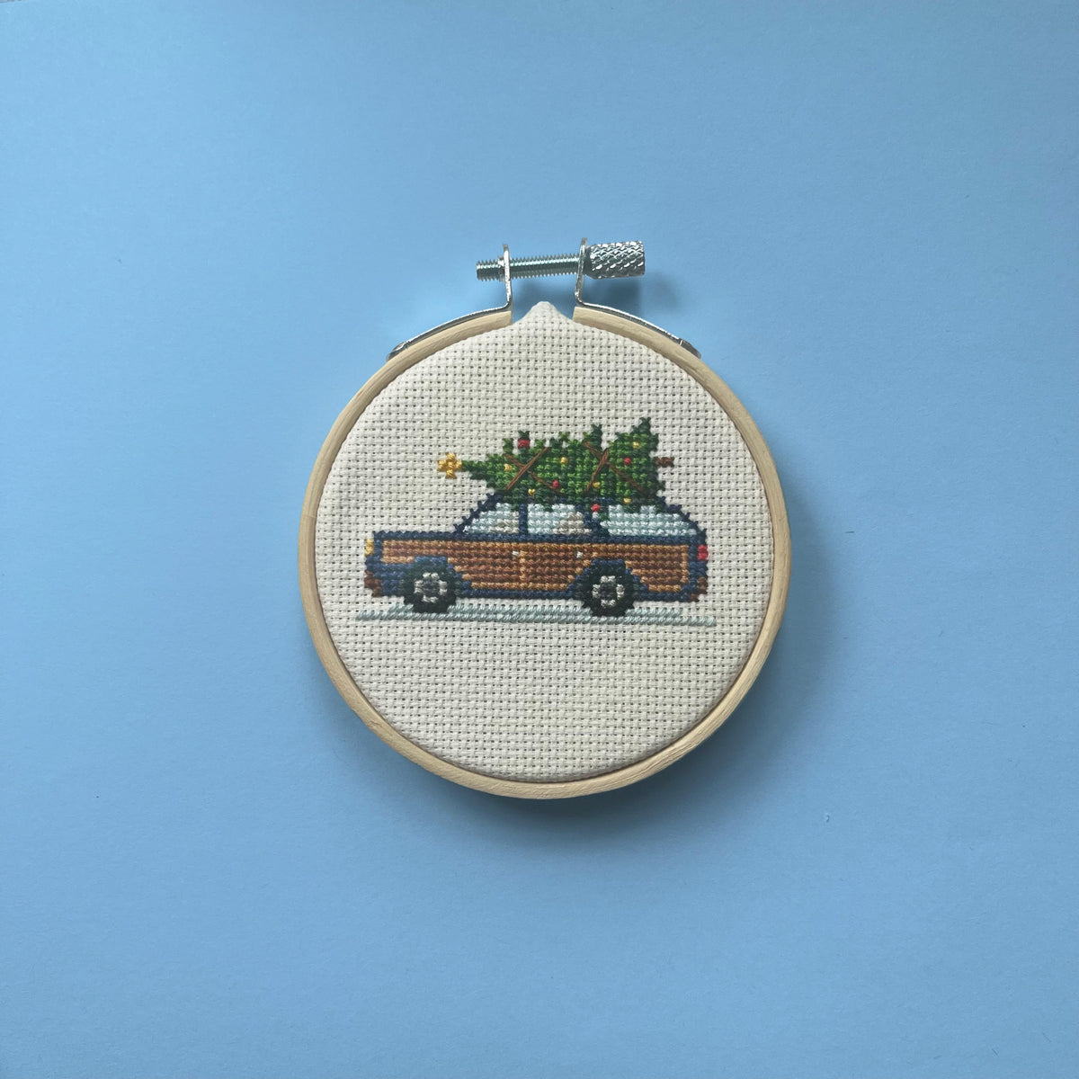 Vintage Station Wagon with Christmas Tree cross stitch pattern – image 2 of 8