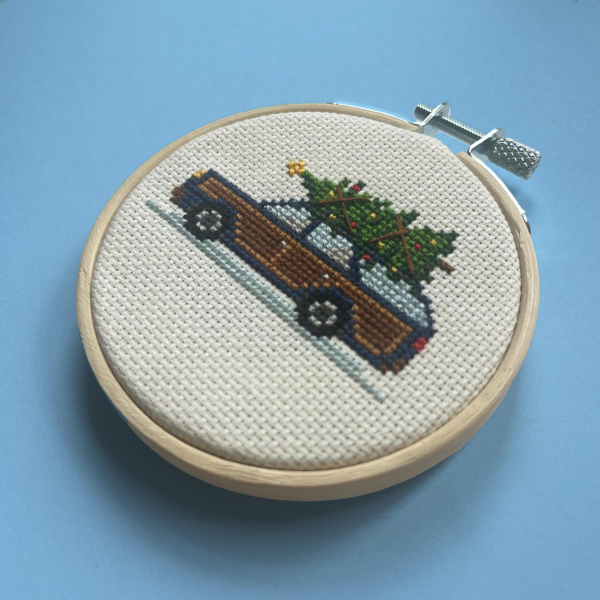 Vintage Station Wagon with Christmas Tree cross stitch pattern – image 3 of 8